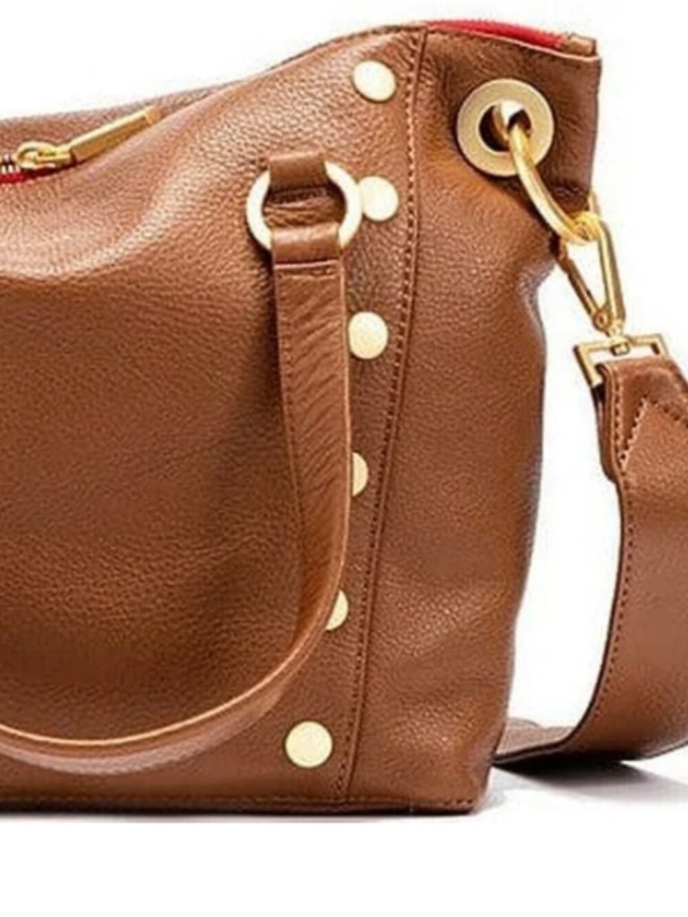 Hammitt Daniel Medium Leather Crossbody Satchel Bag in Mahogany Pebble - Picture 5 of 13